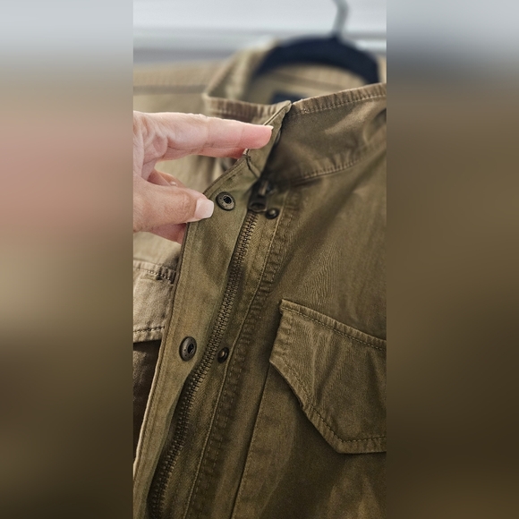 Lucky Brand Women's Green Cargo Military Utility Jacket Size S Button Pockets - Picture 5 of 13
